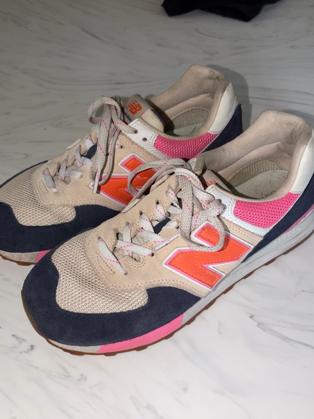New Balance 574v2 Natural Indigo Vintage Rose Sneakers 9.5